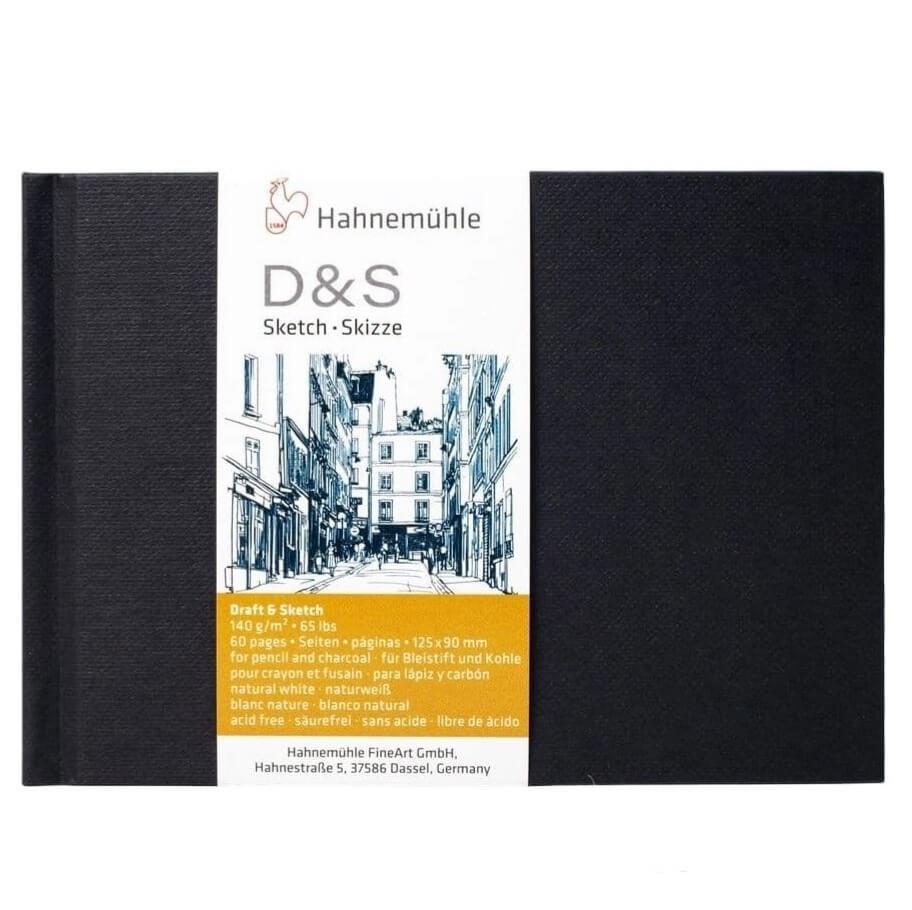 Hahnemuhle Sketchbook D&S, 140gsm Book, Black With Spiral Binding, A4 Portrait [Zubehör ] [Zubehör